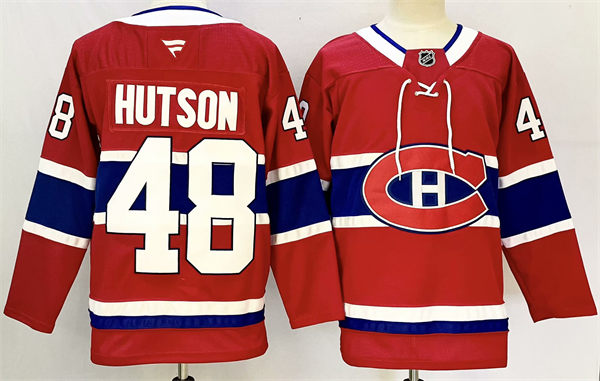 Mens Montreal Canadiens #48 Lane Hutson Fanatics Home Red Jersey